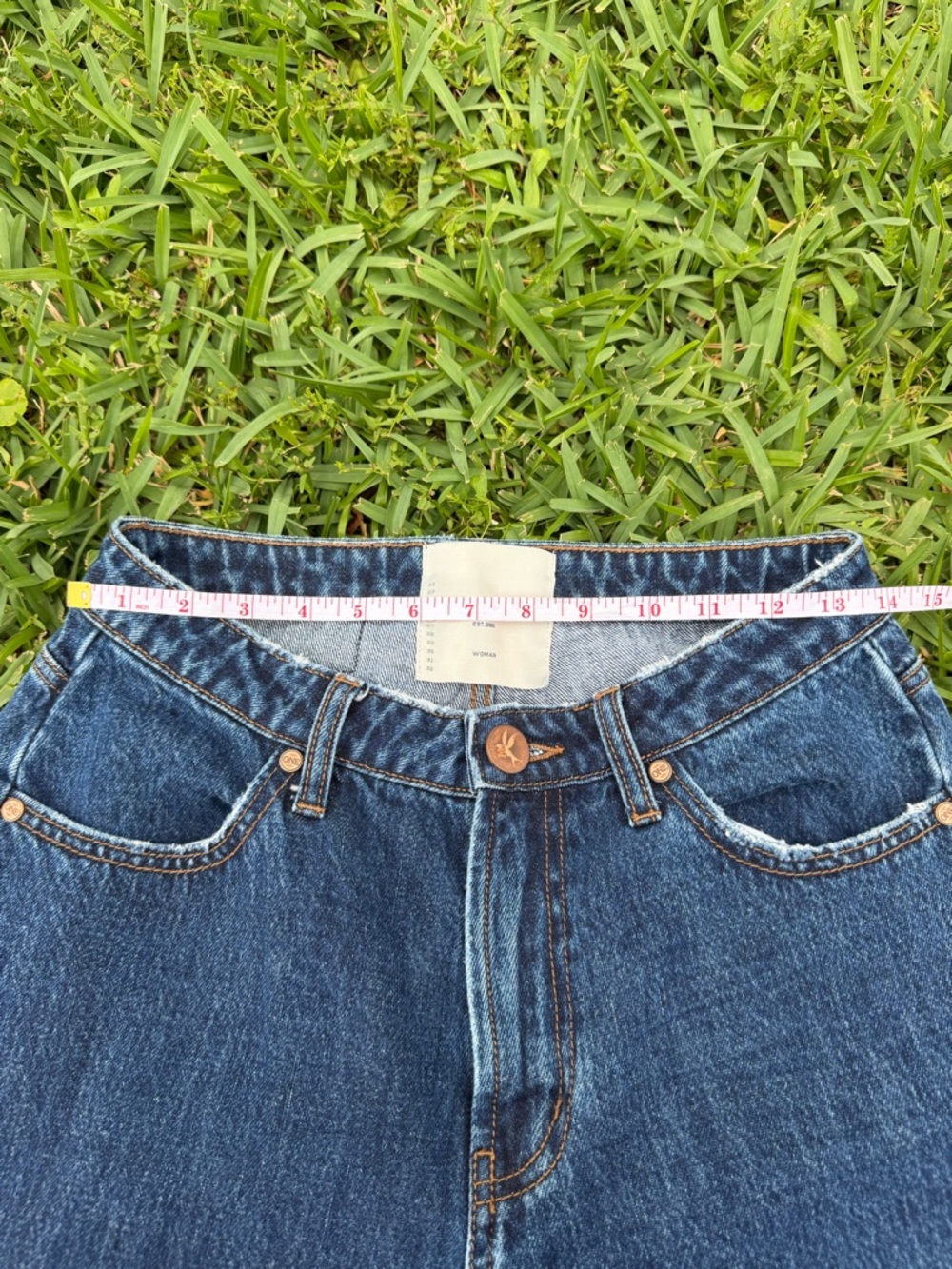 One Teaspoon Barrel Jeans Curved Leg Mid Rise Blue Denim Size 26 Worn Once - Picture 7 of 12